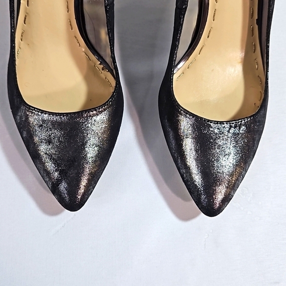 Enzo Angiolini Black/Gray Micro Suede Sz 8 Heels - Picture 2 of 8